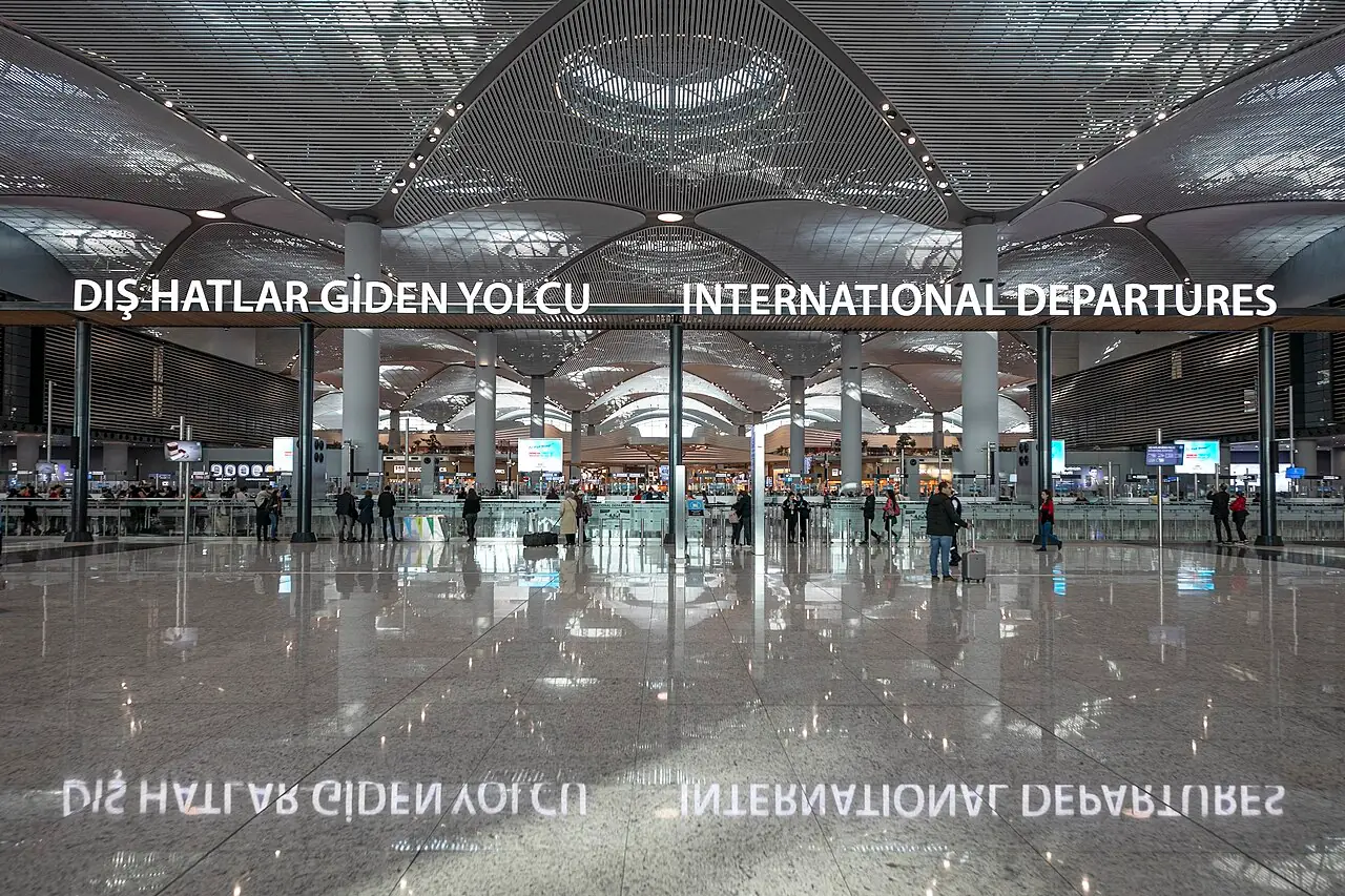International departures hall at Istanbul Airport