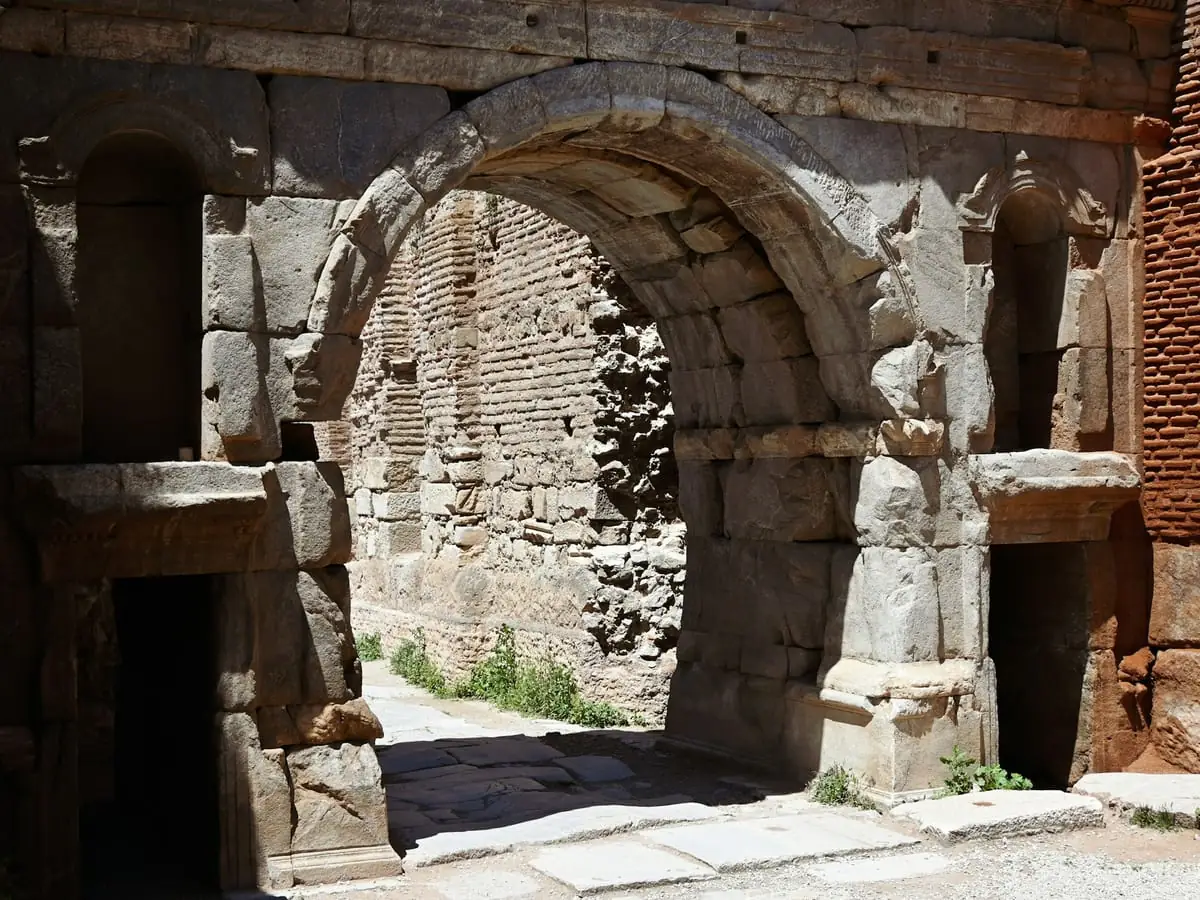 An ancient stone gateway in the city walls of İznik, ancient Nicaea